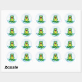 Sticker Rond Happy Frog (Feuille)