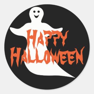 Sticker Rond Happy Ghost Happy Halloween