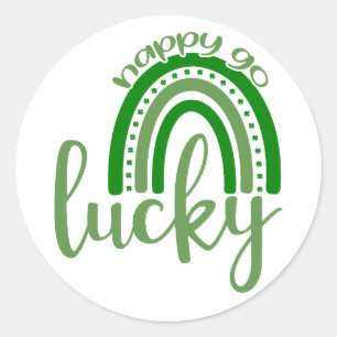 Sticker Rond Happy Go Lucky 🍀