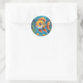Sticker Rond Happy Goldfish (Sac)
