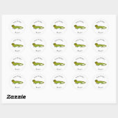 Sticker Rond Happy green iguana cartoon (Feuille)
