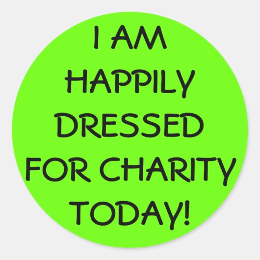 Sticker Rond Happy habillé Décontracté vendredi (Devant)