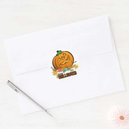 Sticker Rond Happy Halloween (Enveloppe)