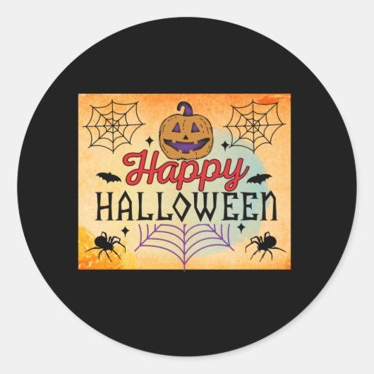 Sticker Rond happy halloween (Devant)