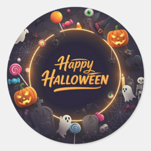 Sticker Rond "Happy Halloween"