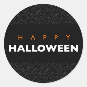 Sticker Rond Happy Halloween 31 octobre Typographie moderne