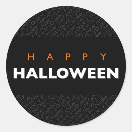Sticker Rond Happy Halloween 31 octobre Typographie moderne (Devant)