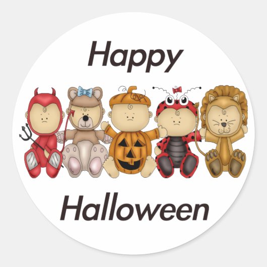 Sticker Rond Happy Halloween (bébés) (Devant)