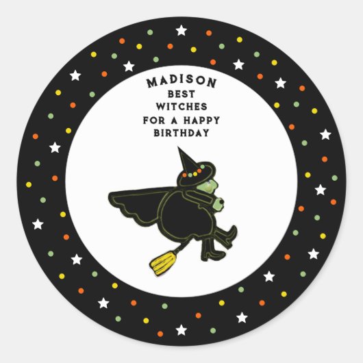 Sticker Rond Happy Halloween Birthday (Devant)