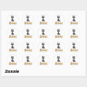 Sticker Rond Happy Halloween Boo Chat noir (Feuille)