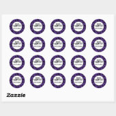 Sticker Rond Happy Halloween chauves-souris violet noir éffraya (Feuille)