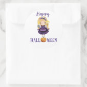 Sticker Rond Happy Halloween classique collant rond Princesse (Sac)