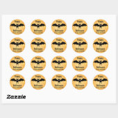 Sticker Rond Happy Halloween Cute Black Bat Personnalisé (Feuille)