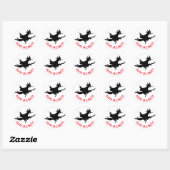 Sticker Rond Happy Halloween drôle personnalisable (Feuille)