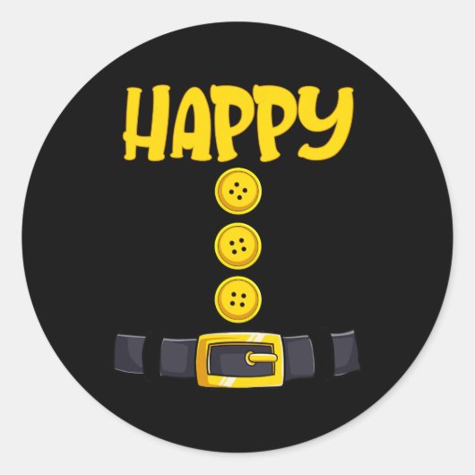 Sticker Rond Happy Halloween Dwarf Costume Color Matching (Devant)