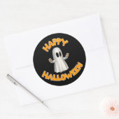 Sticker Rond Happy-Halloween-Fantôme (Enveloppe)