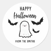 Sticker Rond Happy Halloween Friendly Ghost (Devant)