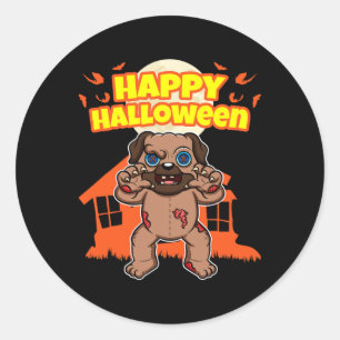 Sticker Rond Happy Halloween Funny Scary Hallow's Eve Party Cos