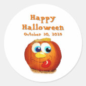 Sticker Rond Happy Halloween goofy Jack-O-Lantern (Devant)