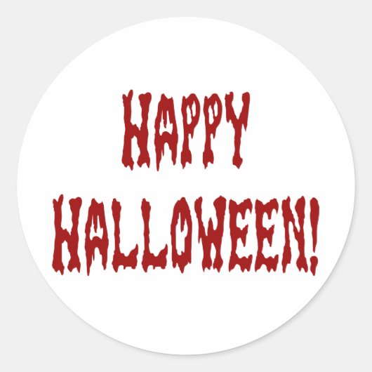 Sticker Rond Happy Halloween Gore Texte (Devant)