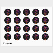 Sticker Rond Happy Halloween Jack-o'-lantern Black (Feuille)