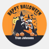 Sticker Rond Happy Halloween merci pour le cadeau (Devant)