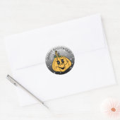 Sticker Rond Happy Halloween mignonne Citrouille Whimsical (Enveloppe)