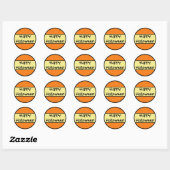 Sticker Rond Happy Halloween Motif orange (Feuille)