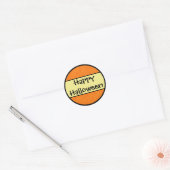 Sticker Rond Happy Halloween Motif orange (Enveloppe)