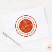 Sticker Rond Happy Halloween Spider Web Orange Shine Party (Enveloppe)