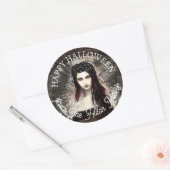 Sticker Rond Happy Halloween Steampunk Gothic Fallen Angel (Enveloppe)