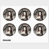 Sticker Rond Happy Halloween Steampunk Gothic Fallen Angel (Feuille)