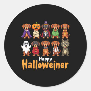 Sticker Rond Happy Halloweiner Funny Halloween Amoureux de les