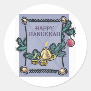 Sticker Rond Happy Hannakah