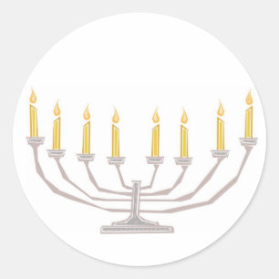 Sticker Rond Happy Hannukah Menorah bougies Enveloppe sceaux