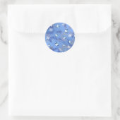 Sticker Rond Happy Hanoukka Falling Stars and Dreidels (Sac)