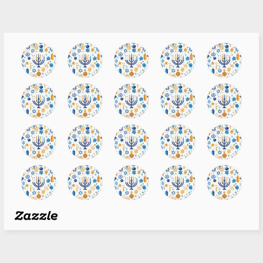 Sticker Rond Happy Hanukkah (Feuille)