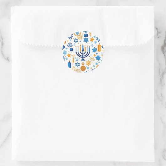 Sticker Rond Happy Hanukkah (Sac)
