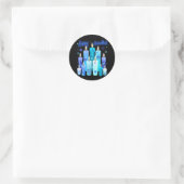 Sticker Rond Happy Hanukkah Festival Of Light Star Of David (Sac)