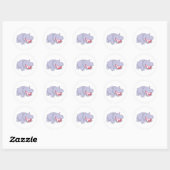 Sticker Rond Happy Hippopotamus (Feuille)