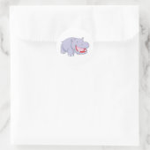 Sticker Rond Happy Hippopotamus (Sac)