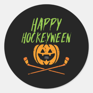 Sticker Rond Happy Hockeyween Ice Hockey Halloween Costume Men