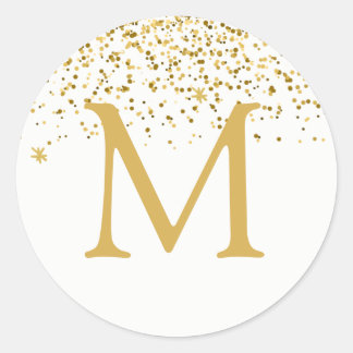 Sticker Rond Happy Holidays Classic Gold Parties scintillant Mo