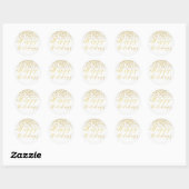 Sticker Rond Happy Holidays Classic Typography & Gold Parties s (Feuille)