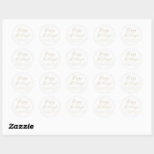 Sticker Rond Happy Holidays en or blanc script adresse simple (Feuille)