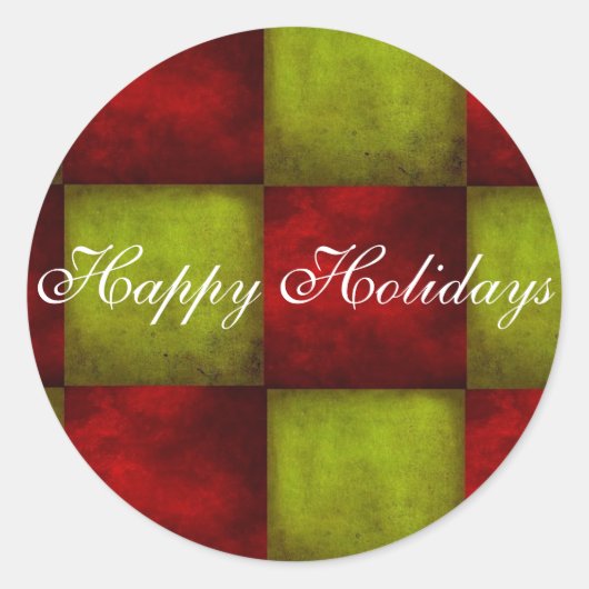 Sticker Rond Happy Holidays enveloppe phoque (Devant)