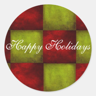 Sticker Rond Happy Holidays enveloppe phoque