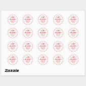 Sticker Rond Happy Holidays festive font dot border red white (Feuille)