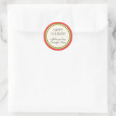 Sticker Rond Happy Holidays Gift Label Template (Sac)