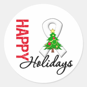Sticker Rond Happy Holidays Lung Cancer Awareness